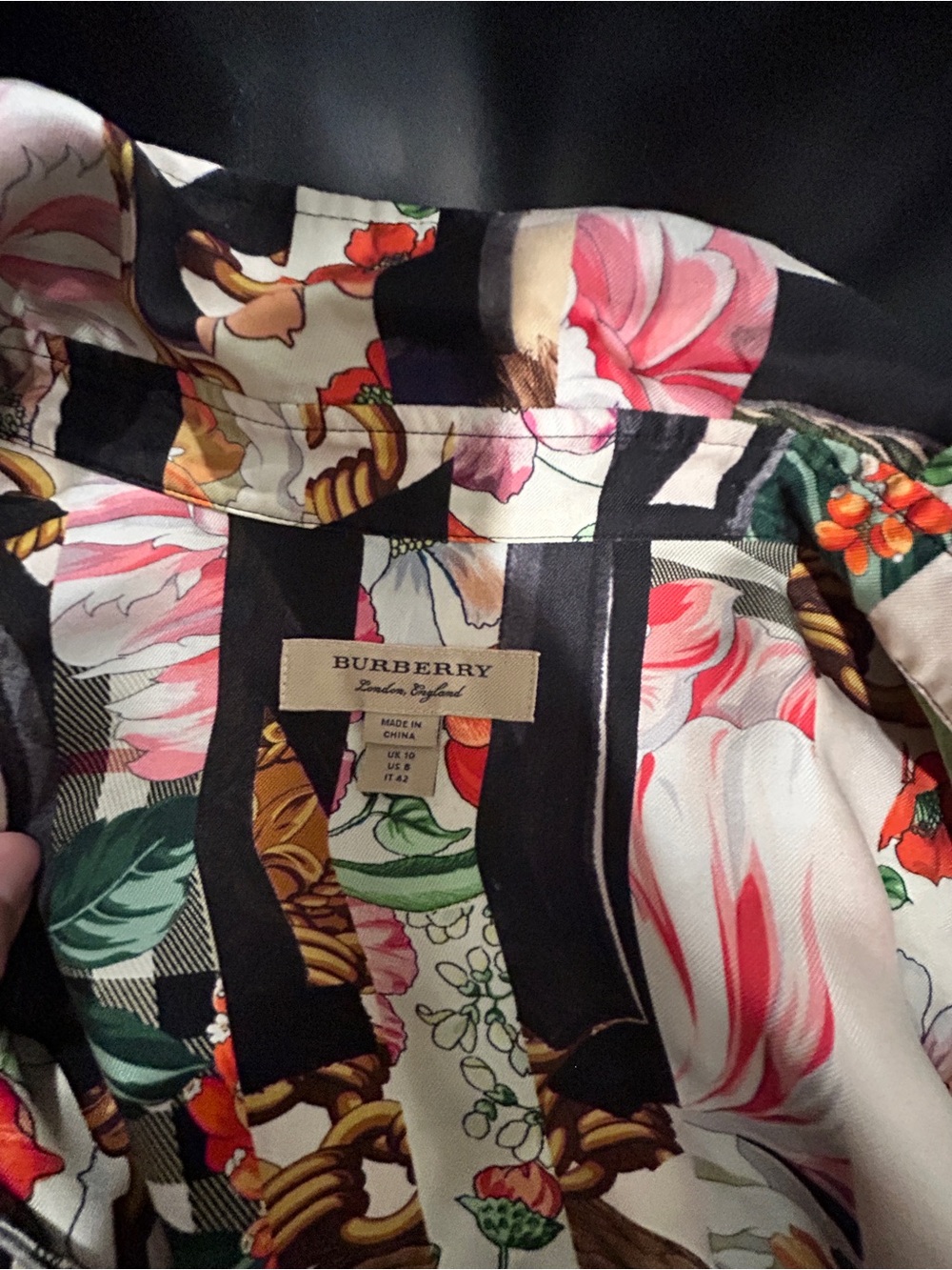 BURBERRY Graffiti Archive Scarf Print Silk Shirt Dress Sleeveless Midi M US 8 UK - Picture 5 of 8